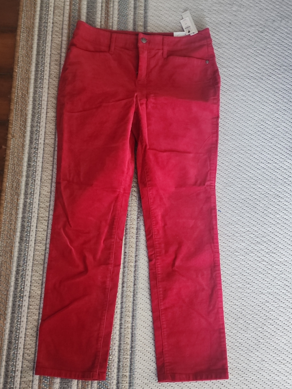 Talbots Straight Leg Pants in Bright Red Corderoy New